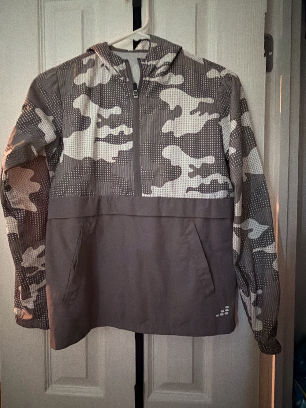 The Academy Brand Boys' Gray Camo Hooded Pullover Raincoat